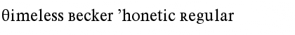 Download Timeless Becker Phonetic Font