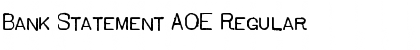 Bank Statement AOE Font