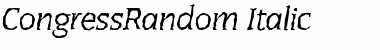 CongressRandom Italic Font