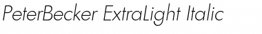 PeterBecker-ExtraLight Italic Font