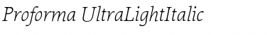 Proforma UltraLightItalic Font