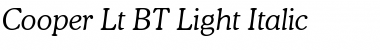 Cooper Lt BT Light Italic Font