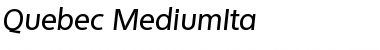 Quebec-MediumIta Regular Font