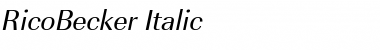 RicoBecker Italic Font