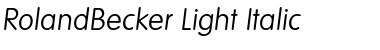 RolandBecker-Light Italic Font