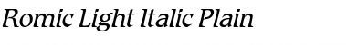 Romic Light Italic Regular Font