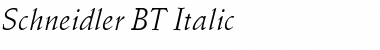 Schneidler BT Italic Font