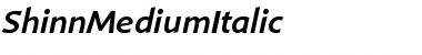 ShinnMediumItalic Regular Font