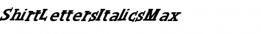 ShirtLettersItalicsMax Regular Font