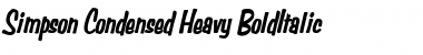 Simpson Condensed Heavy BoldItalic Font