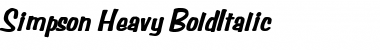 Simpson Heavy BoldItalic Font