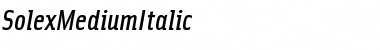 SolexMediumItalic Regular Font