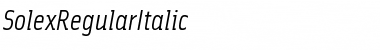 SolexRegularItalic Regular Font