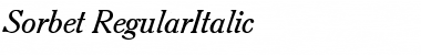 Sorbet RegularItalic Font