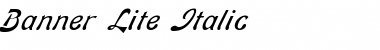 Banner Lite Italic Font