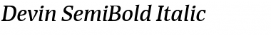 Devin SemiBold Italic Font