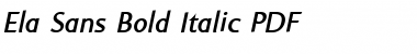 Ela Sans Bold Italic Font