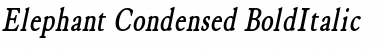 Elephant Condensed BoldItalic Font