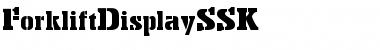 ForkliftDisplaySSK Regular Font