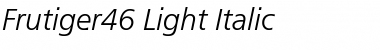 Frutiger46-Light LightItalic Font