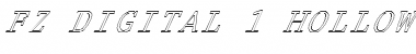 FZ DIGITAL 1 HOLLOW ITALIC Normal Font