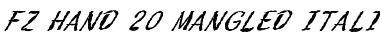 Download FZ HAND 20 MANGLED ITALIC Font