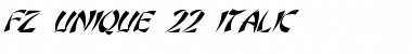 FZ UNIQUE 22 ITALIC Normal Font