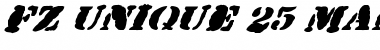 Download FZ UNIQUE 25 MANGLED ITALIC Font