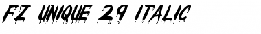 FZ UNIQUE 29 ITALIC Normal Font