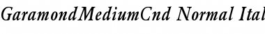 GaramondMediumCnd-Normal-Italic Regular Font