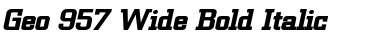 Geo 957 Wide Bold Italic Font