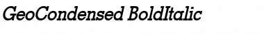 GeoCondensed BoldItalic Font