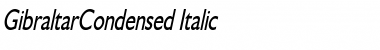 GibraltarCondensed Italic Font