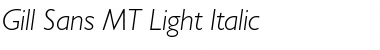 Gill Sans MT Light Italic Font