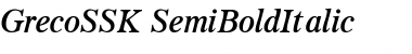 GrecoSSK SemiBoldItalic Font