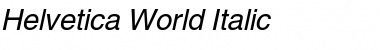 Helvetica World Italic Font