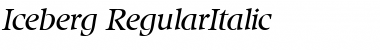 Iceberg RegularItalic Font