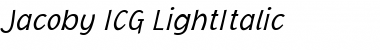 Jacoby ICG LightItalic Font