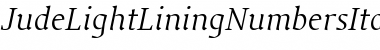 JudeLightLiningNumbersItalic Regular Font