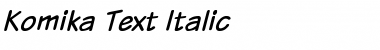 Komika Text Italic Font