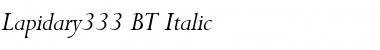 Lapidary333 BT Italic Font