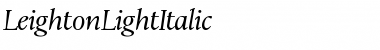 Download LeightonLightItalic Font