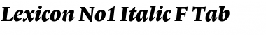 Lexicon No1 Italic F Tab Font