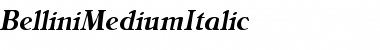 BelliniMediumItalic Regular Font