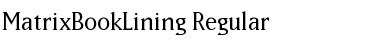 MatrixBookLining Regular Font