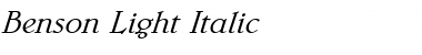 Benson-Light Italic Font