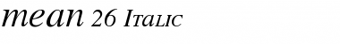 Download MEAN 26 Italic Font