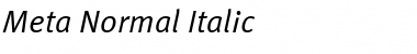 Meta Normal Italic Font