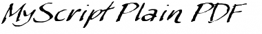 MyScript Plain Regular Font