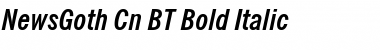 NewsGoth Cn BT Bold Italic Font